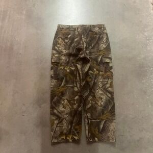 Vintage realtee camo men wrangler cargo loose fit baggy pants outdoor pockets 36